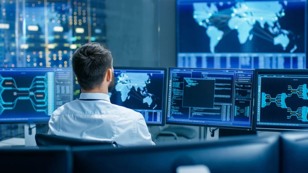 Business cybersecurity monitoring with enterprise firewall