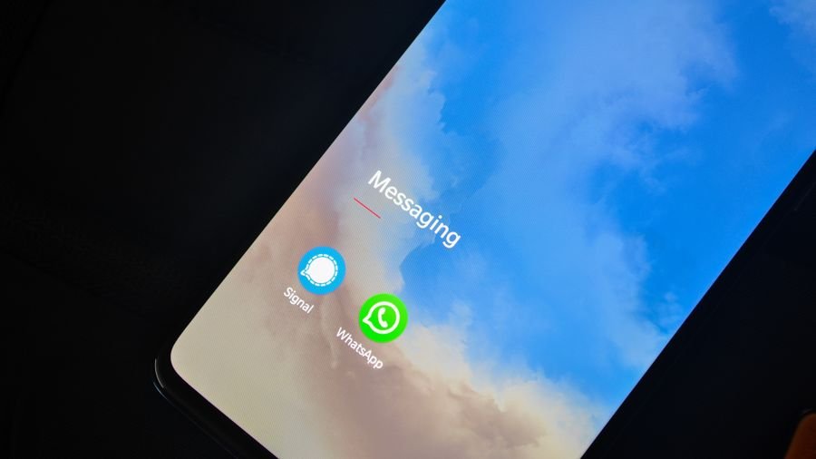 Messaging application open on a smartphone for customer conversations